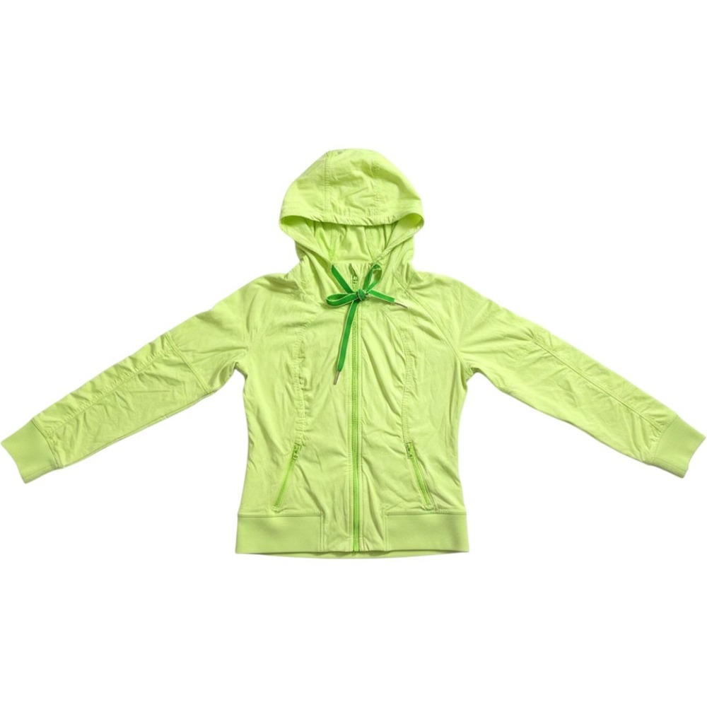 Lululemon Full Zip Hoodie Jacket Womens 6 Lime Green Lightweight Hooded